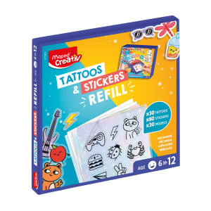 Tetoválás- és matricakészítő készlet utántöltő, MAPED CREATIV "Tattoos & Stickers"